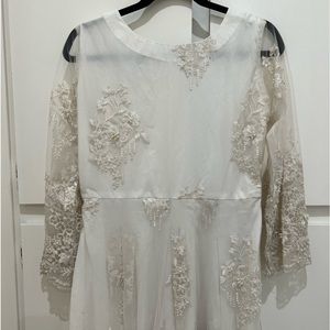 White Pakistani Outfit 2 Piece - shirt & pants